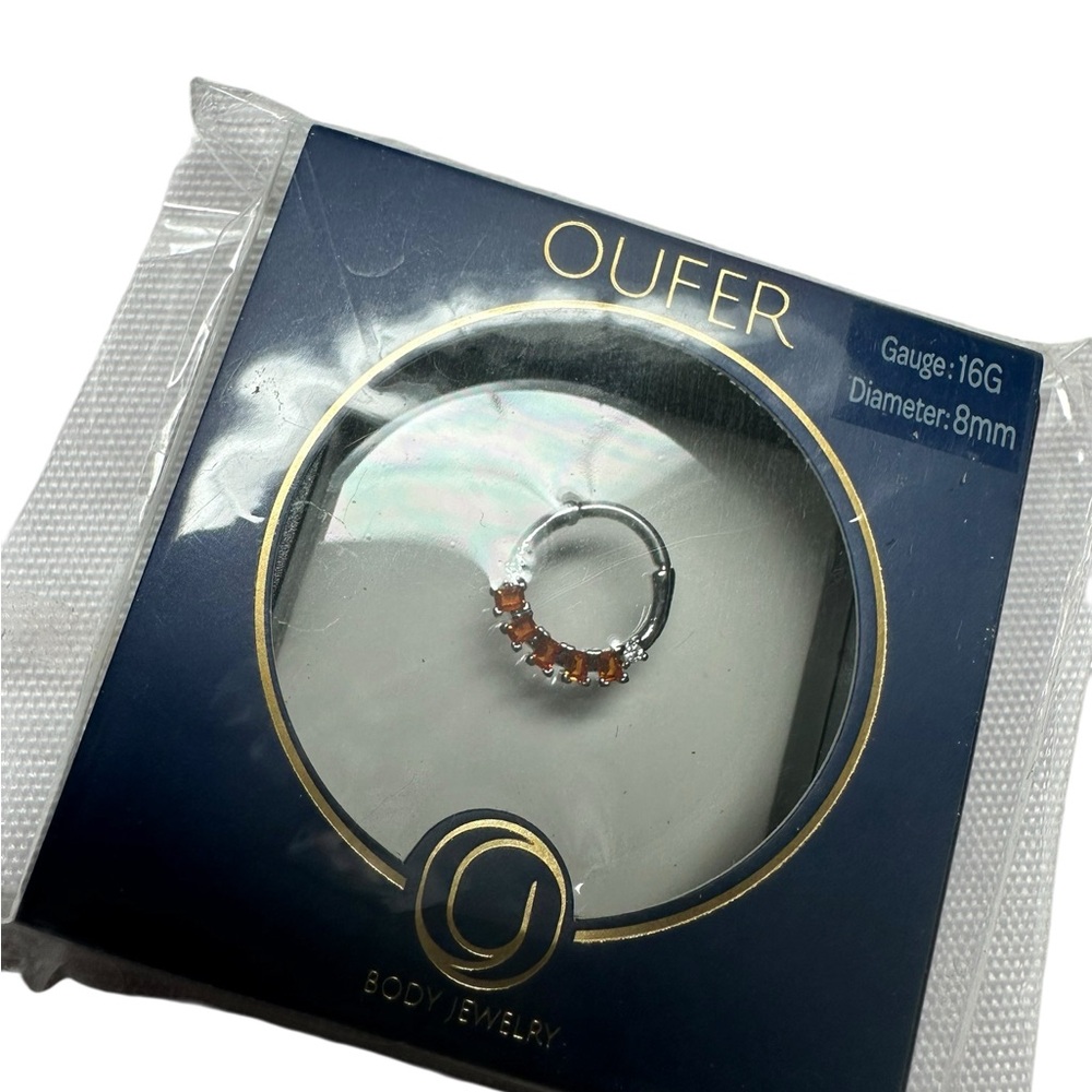 OUFER Silver and Orange Body Jewelry